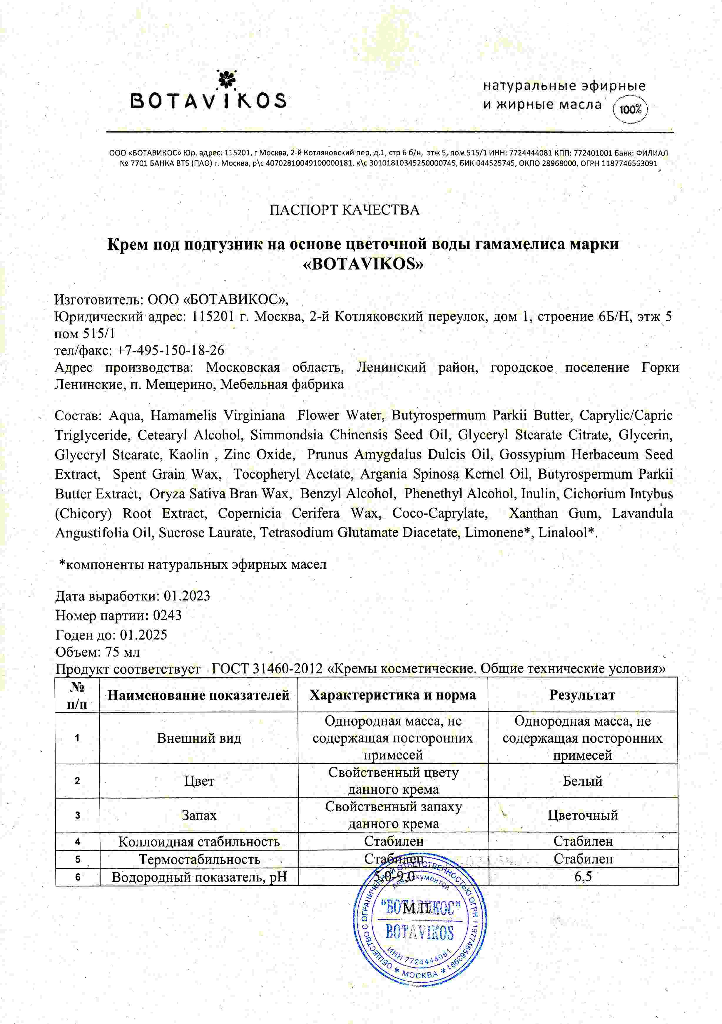 Паспорт №012023